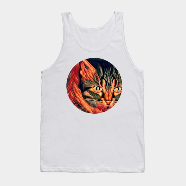 Curled Up floppy cat Tank Top by GoranDesign